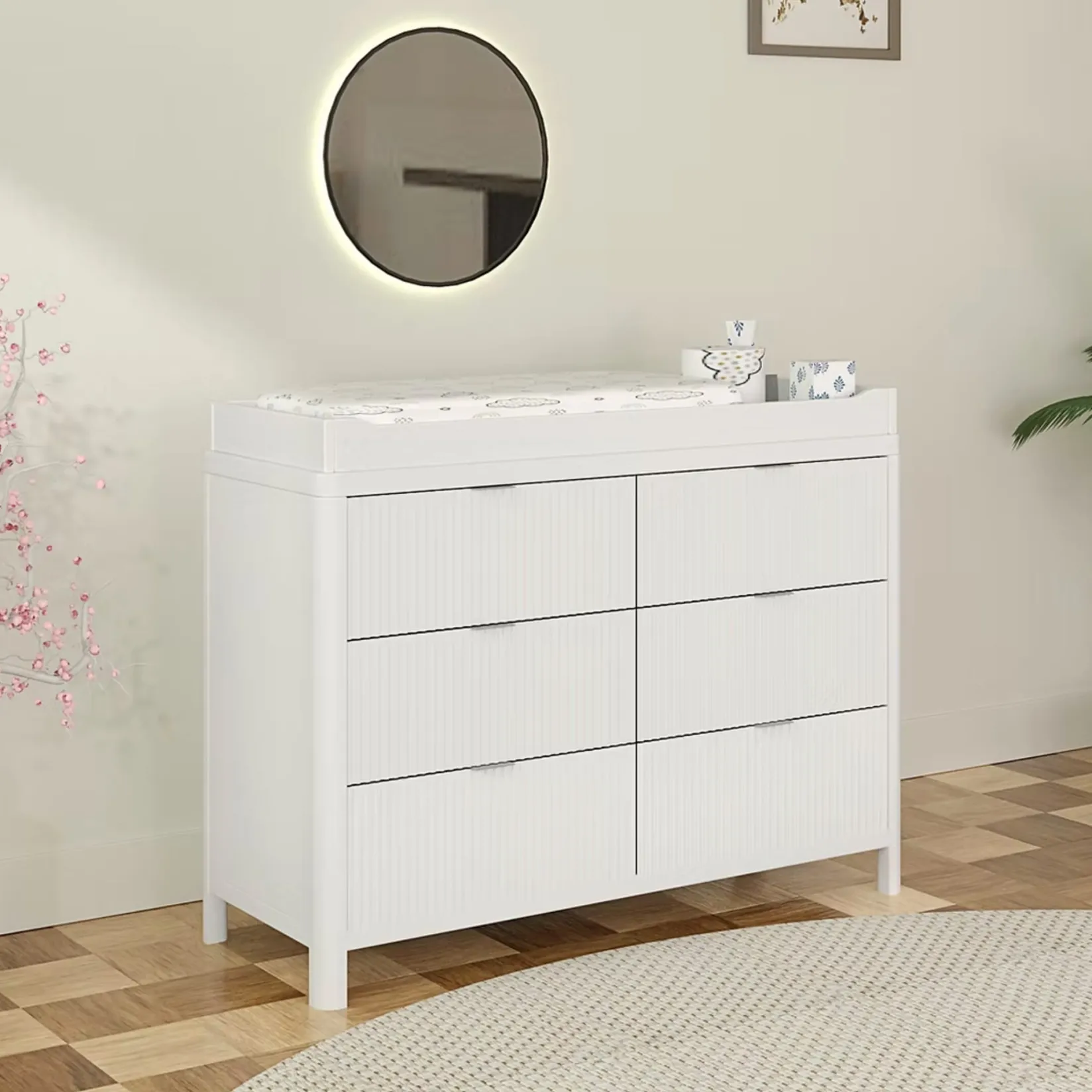 Discount 6 Drawer Chest Milano - White Storage Furniture