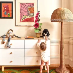 Storage Furniture>Oeuf 6 Drawer Dresser - Whte/ Natural