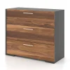 Clearance 3 Drawers Chest - Slate Walnut Storage Furniture