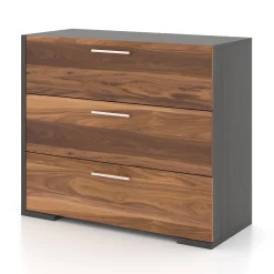 Clearance 3 Drawers Chest - Slate Walnut Storage Furniture