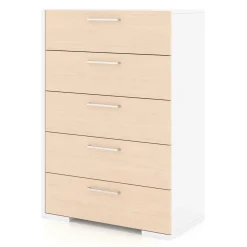 Online 5 Drawers Chest - White Natural Storage Furniture