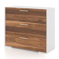 Storage Furniture>Meuble Meq 3 Drawers Chest - White Walnut