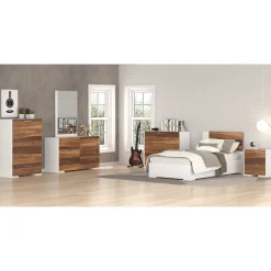 Storage Furniture>Meuble Meq 3 Drawers Chest - White Walnut