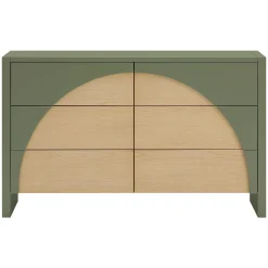 Online 6 Drawers Chest Moab - Olive/Ash (Assembled) Storage Furniture