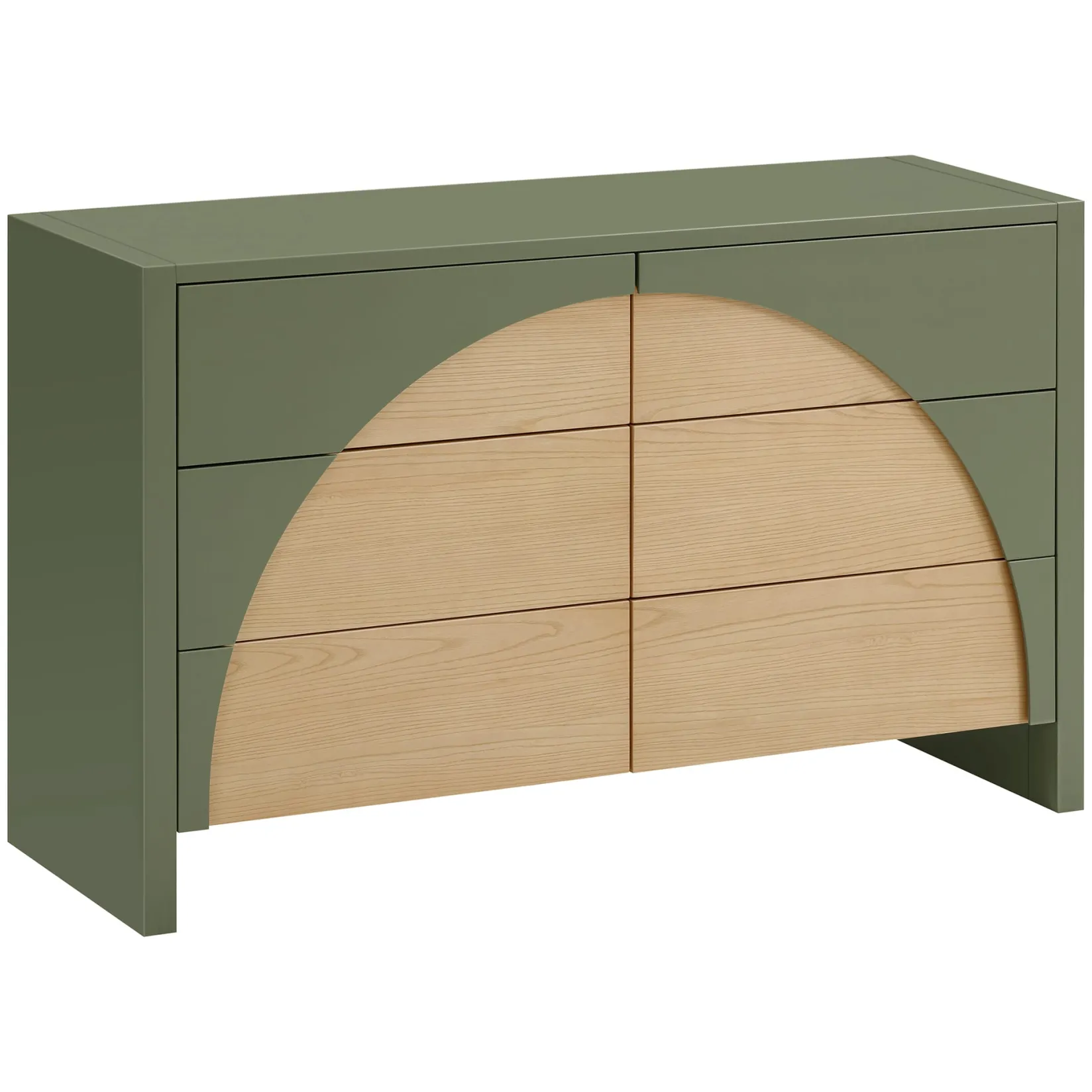 Online 6 Drawers Chest Moab - Olive/Ash (Assembled) Storage Furniture