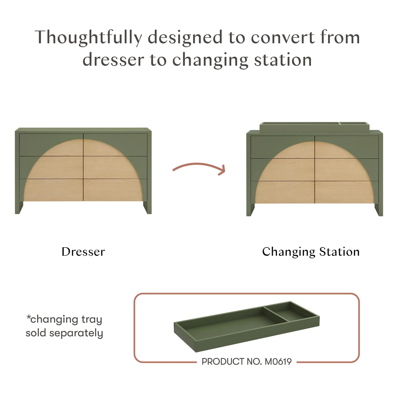 Online 6 Drawers Chest Moab - Olive/Ash (Assembled) Storage Furniture