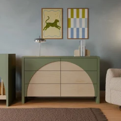 Online 6 Drawers Chest Moab - Olive/Ash (Assembled) Storage Furniture