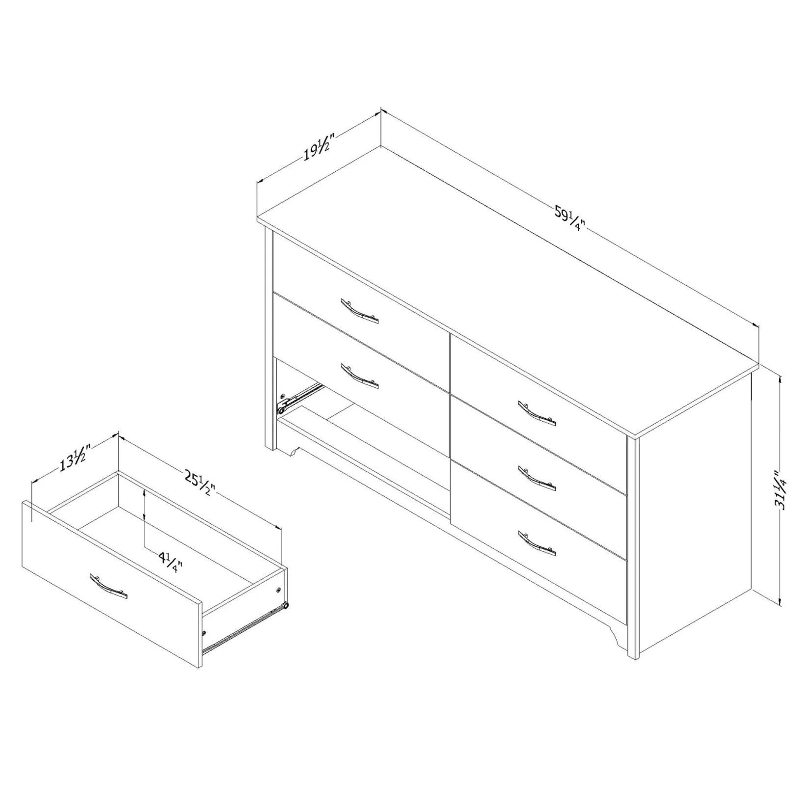 Storage Furniture>South Shore 6 drawers chest white fusion