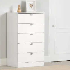 Storage Furniture>South Shore 5 Drawers Spark - White