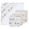 Best 5 Pieces Bath Gift Set - Tractor Ride Kids Towels & Wipes|Towels & Wipes