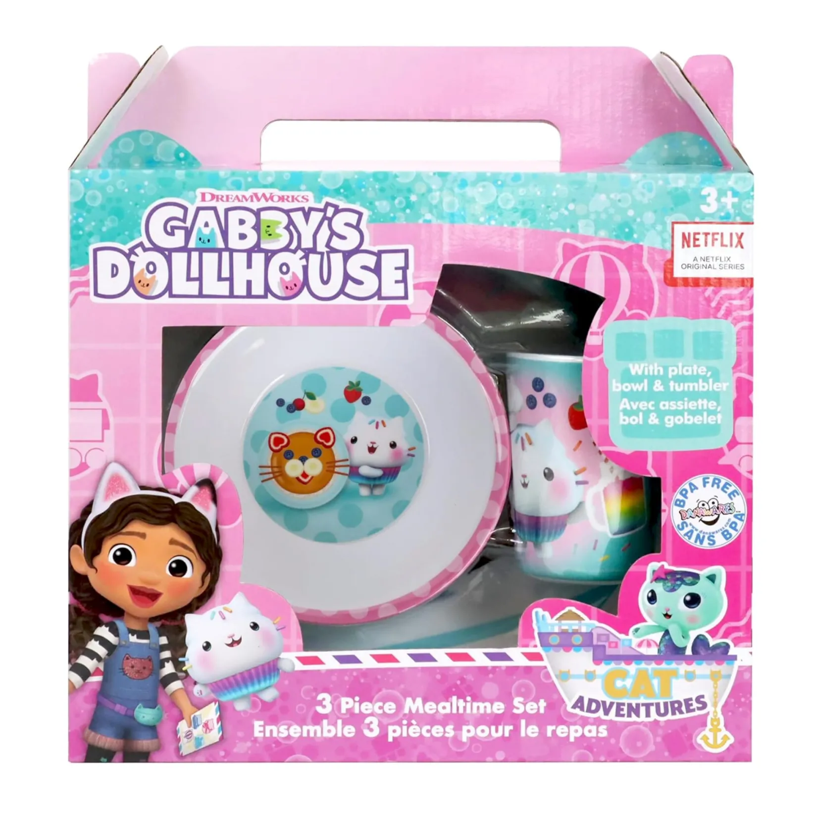 Hot 3 Pieces Set - Gabby's Dollhouse Kids Breastfeeding|Tableware
