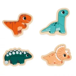 Sale 4 Progressive Puzzles - Dino Kids Wooden Toys|Puzzles