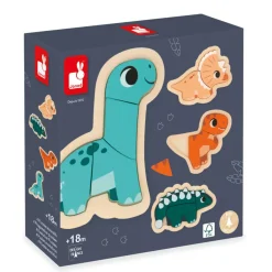 Sale 4 Progressive Puzzles - Dino Kids Wooden Toys|Puzzles