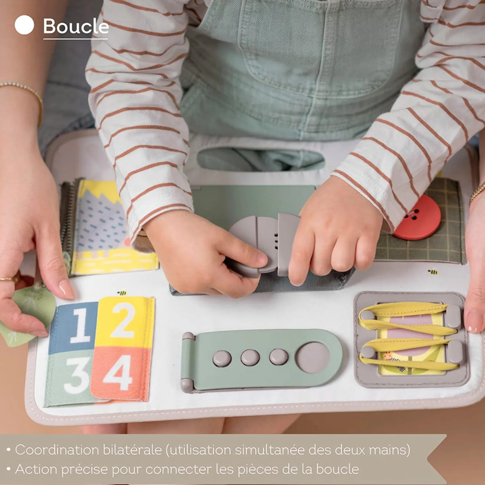 Developmental Toys>Taf Toy Activity Buckles Board