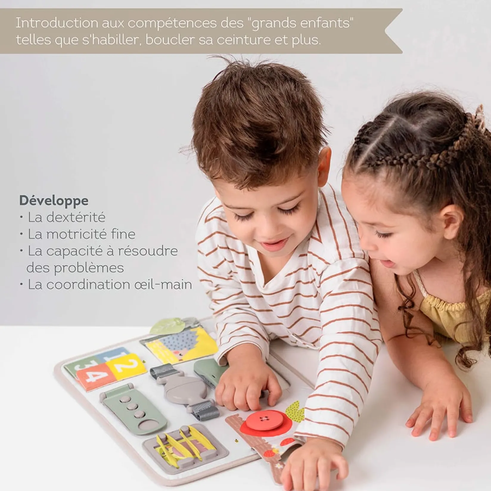 Developmental Toys>Taf Toy Activity Buckles Board