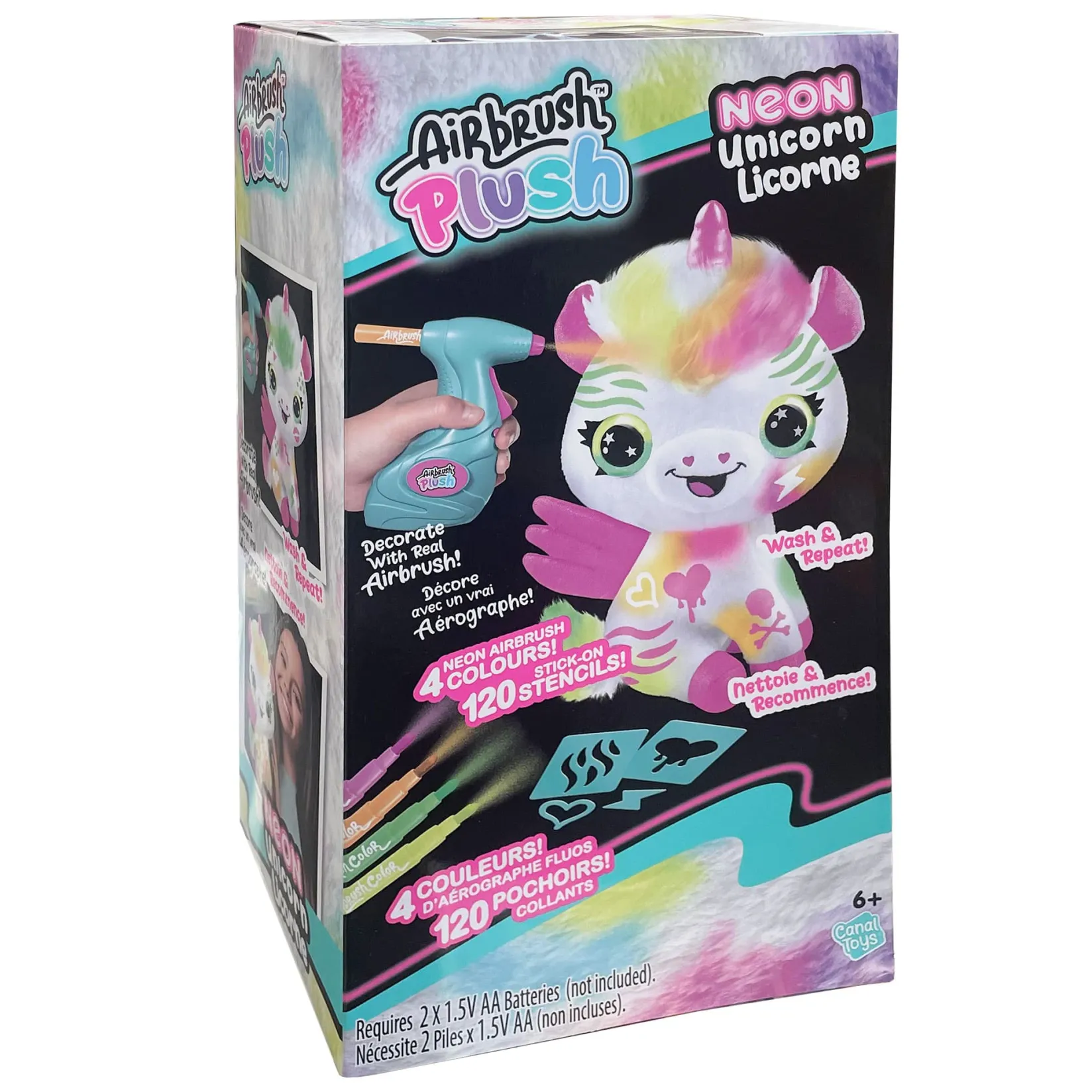 Diy & Activities>Danawares Air Brush Neon Unicorn Plush