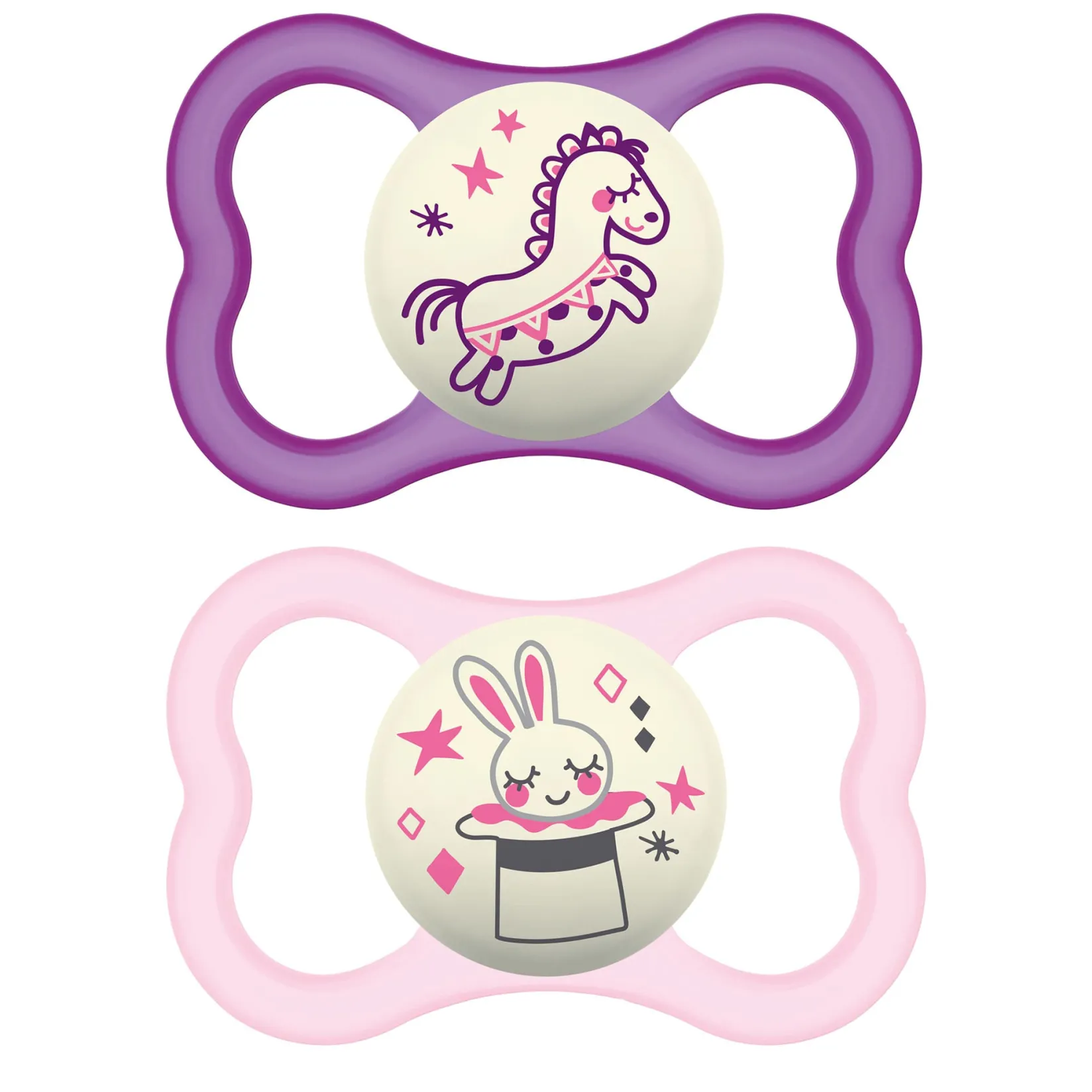 Pacifiers & Clips|Pacifiers & Clips>Mam Baby Air Night Pacifiers (2) 6m+ - Pink