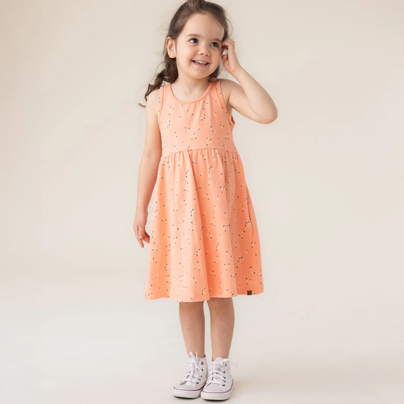 Dresses & Rompers>Nano Aloha Printed Dress 2-12 Coral