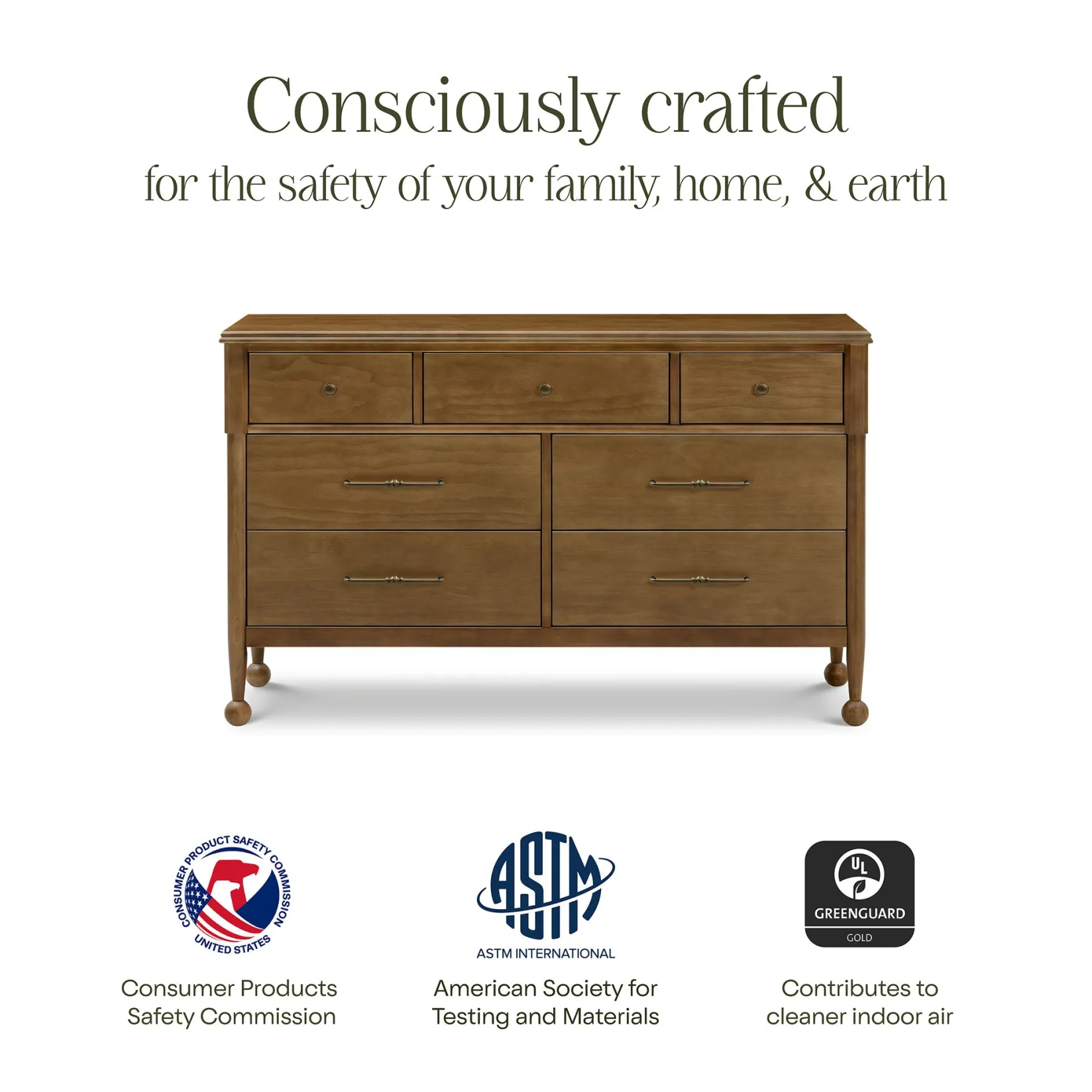 Storage Furniture>Namesake Alouette 7-Drawer Assembled Dresser - Natural Walnut