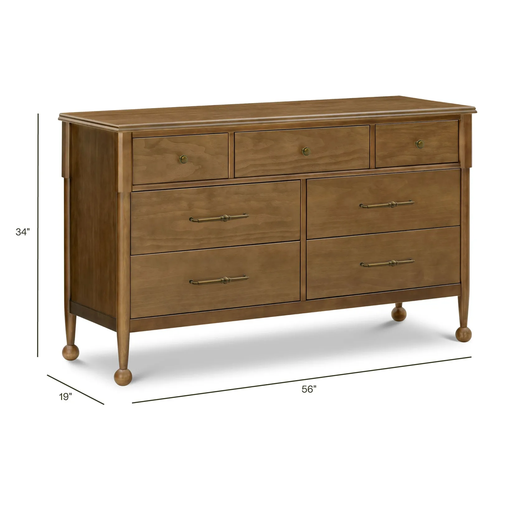 Storage Furniture>Namesake Alouette 7-Drawer Assembled Dresser - Natural Walnut