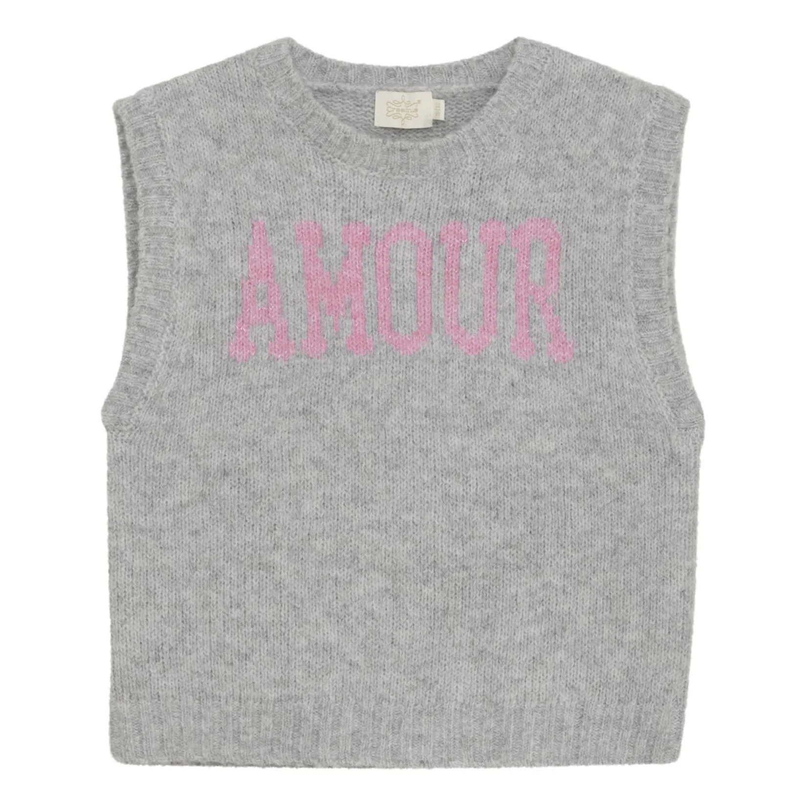 Fleeces And Sweatshirts|Tops>Creamie Amour Knit Slipover 7-14 Grey