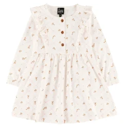 Dresses & Rompers>Chat Botte AOP Flowers Poetry Dress 2-8 Ivory