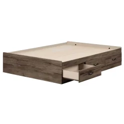 Hot Asten Double Bed with 3 Storage Drawers - Fall Oak Twin, Full & Queen Beds