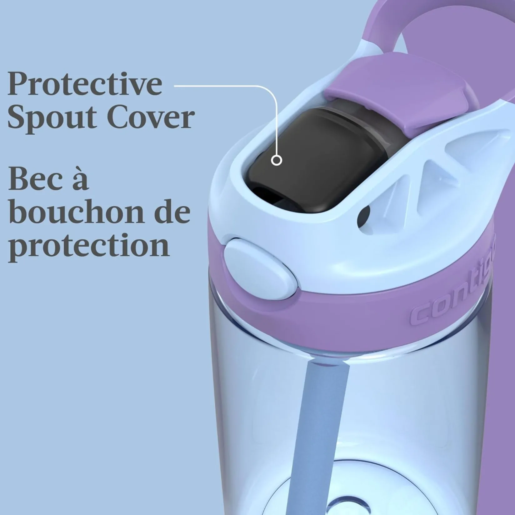 Tableware|Bottles & Insulated Bottles>Contigo Aubrey Leak-Proof Spill-Proof Water Bottle - 14oz Amethyst