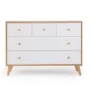 Clearance Austin 5 Drawers Dresser - Whthe / Red Oak Storage Furniture