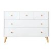 Storage Furniture>Dadada Baby Austin 5 Drawers Dresser - Whtite / Naturel