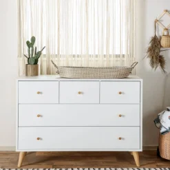 Storage Furniture>Dadada Baby Austin 5 Drawers Dresser - Whtite / Naturel