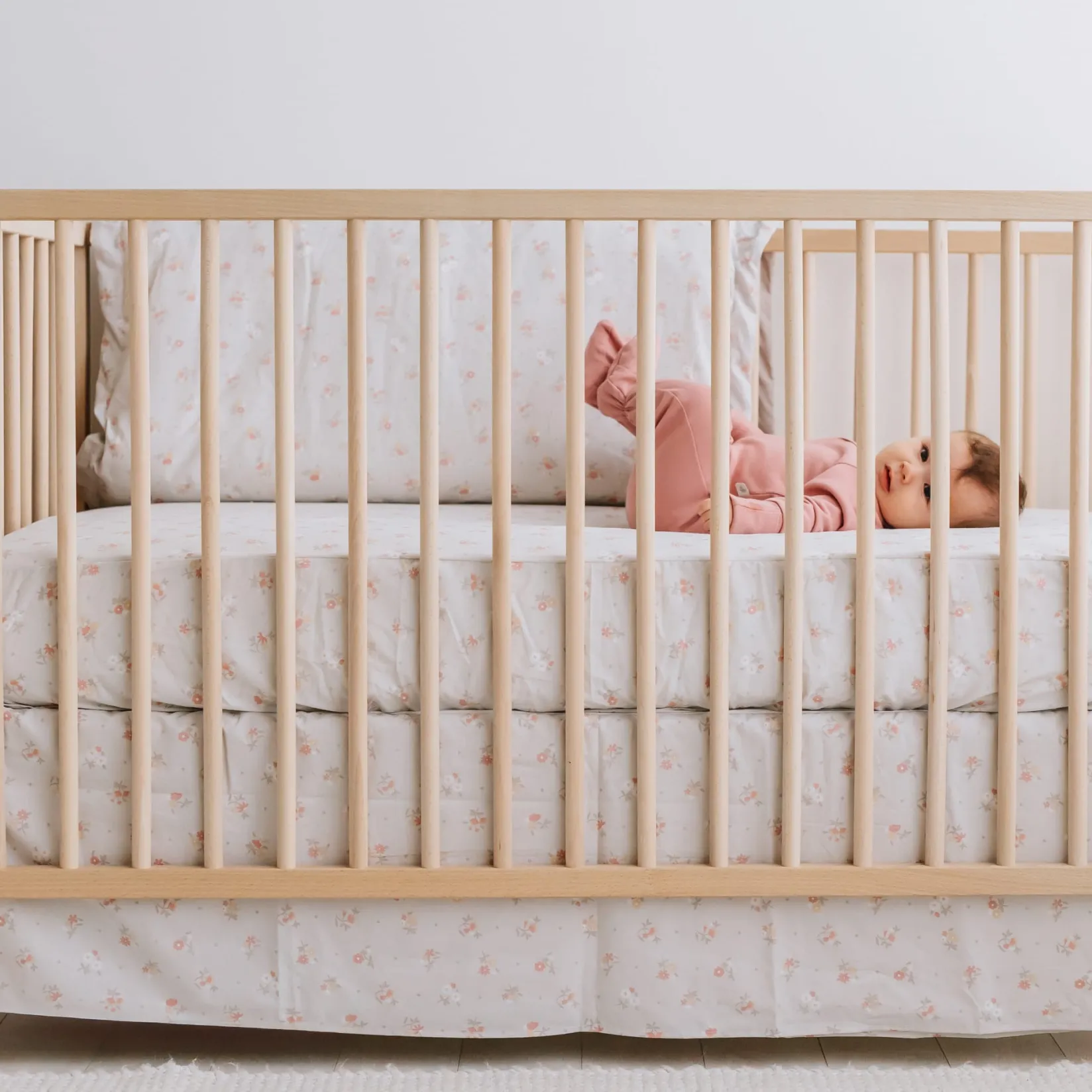 Sheets|Bedding>Perlimpinpin Baby Crib Fitted Sheet - Flowers