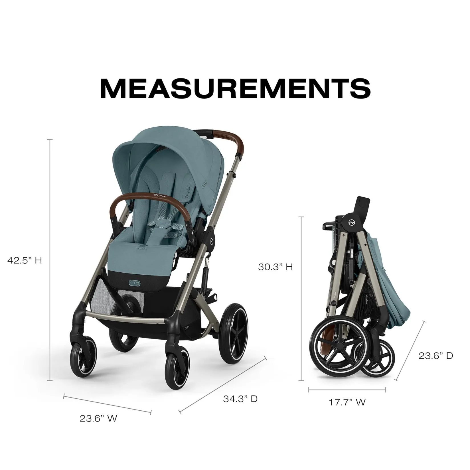 Strollers|Strollers & Trailers>Cybex Balios S Lux Stroller - Blue