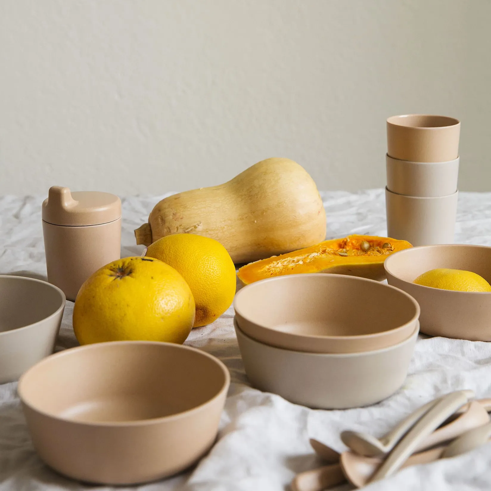 Bamboo Bowl (3) - Fog/Rye/Brick Kids Tableware|Plates & Placemats