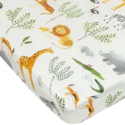 Sale Bamboo Muslin Fitted Crib Sheet - Safari Kids Sheets|Bedding