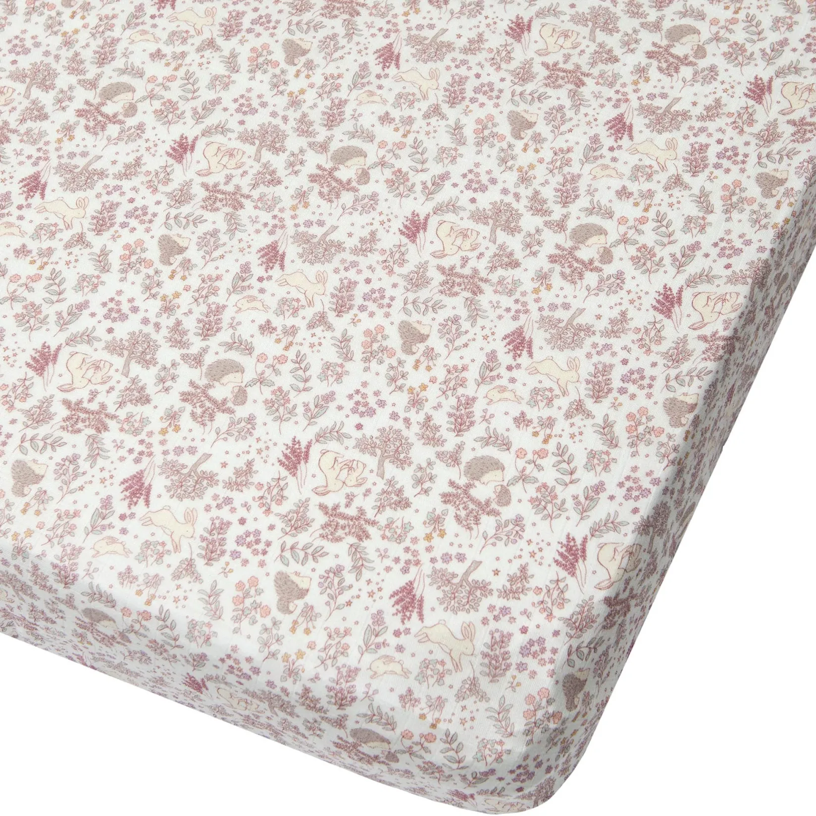 Sale Bamboo Muslin Fitted Crib Sheet - Hedgehog Forest Kids Sheets|Bedding
