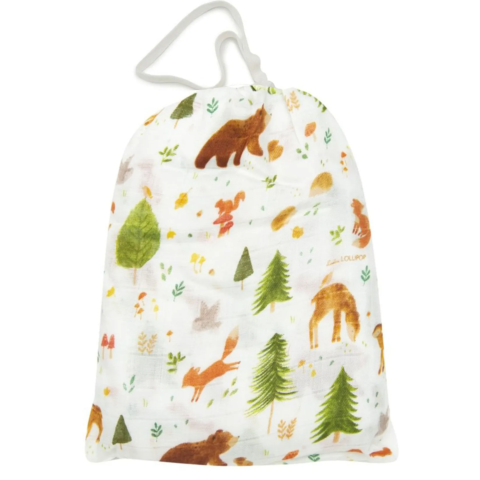 Sheets|Bedding>Loulou Lollipop Bamboo Muslin Fitted Crib Sheet - Forest Friends