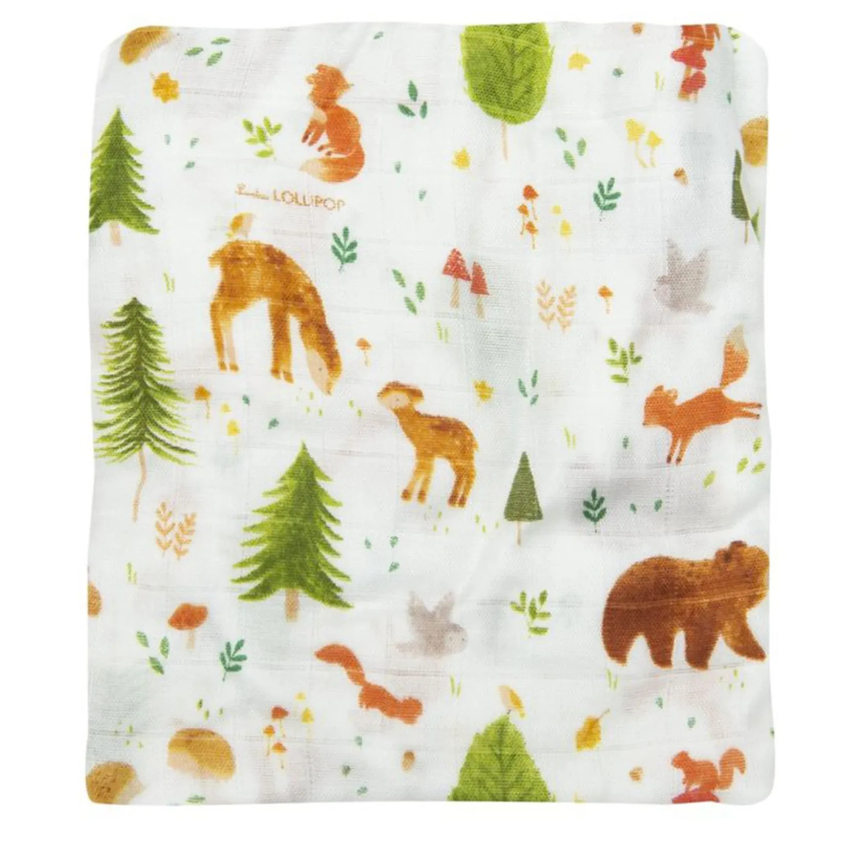 Sheets|Bedding>Loulou Lollipop Bamboo Muslin Fitted Crib Sheet - Forest Friends