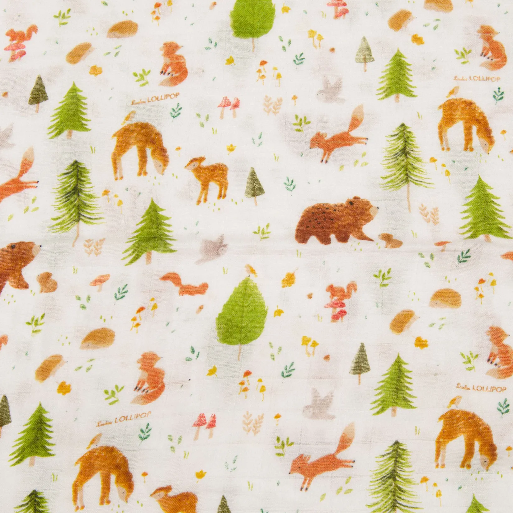 Sheets|Bedding>Loulou Lollipop Bamboo Muslin Fitted Crib Sheet - Forest Friends