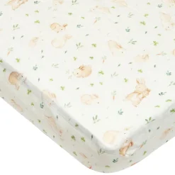 Bamboo Muslin Fitted Crib Sheet - Bunny Meadow Kids Sheets|Bedding