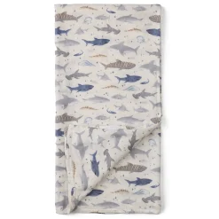 Blankets|Blankets>Loulou Lollipop Bamboo Muslin Swaddle Blanket - Sharks