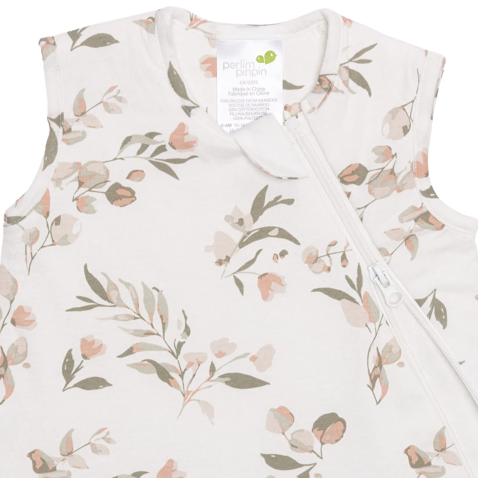 Sleep Bags|Pyjamas>Perlimpinpin Bamboo Sleep Bag 0-36 months - Leaves Ivory