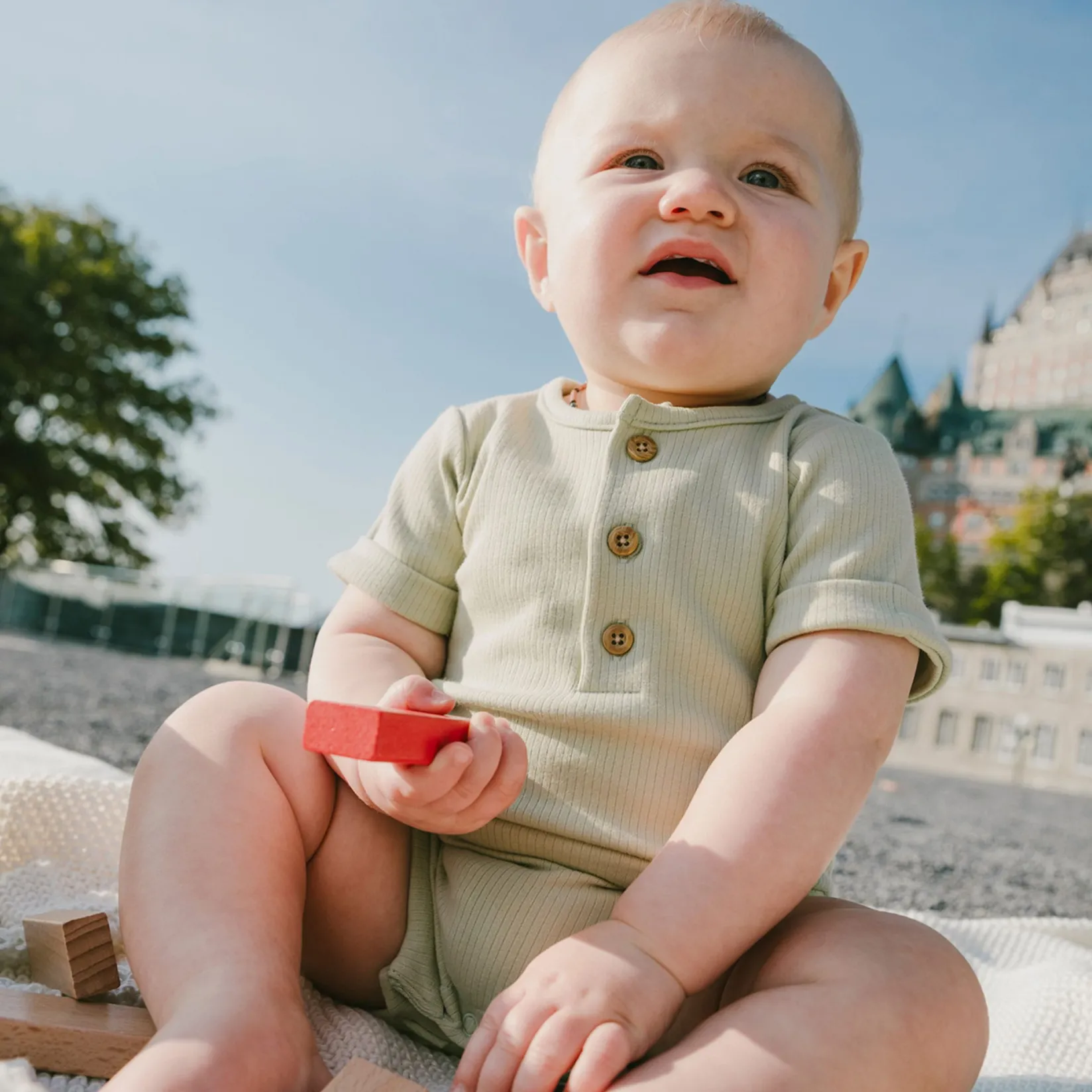 Rompers & Jumpsuits>Deux par Deux Baobab Romper 3-24m Sage