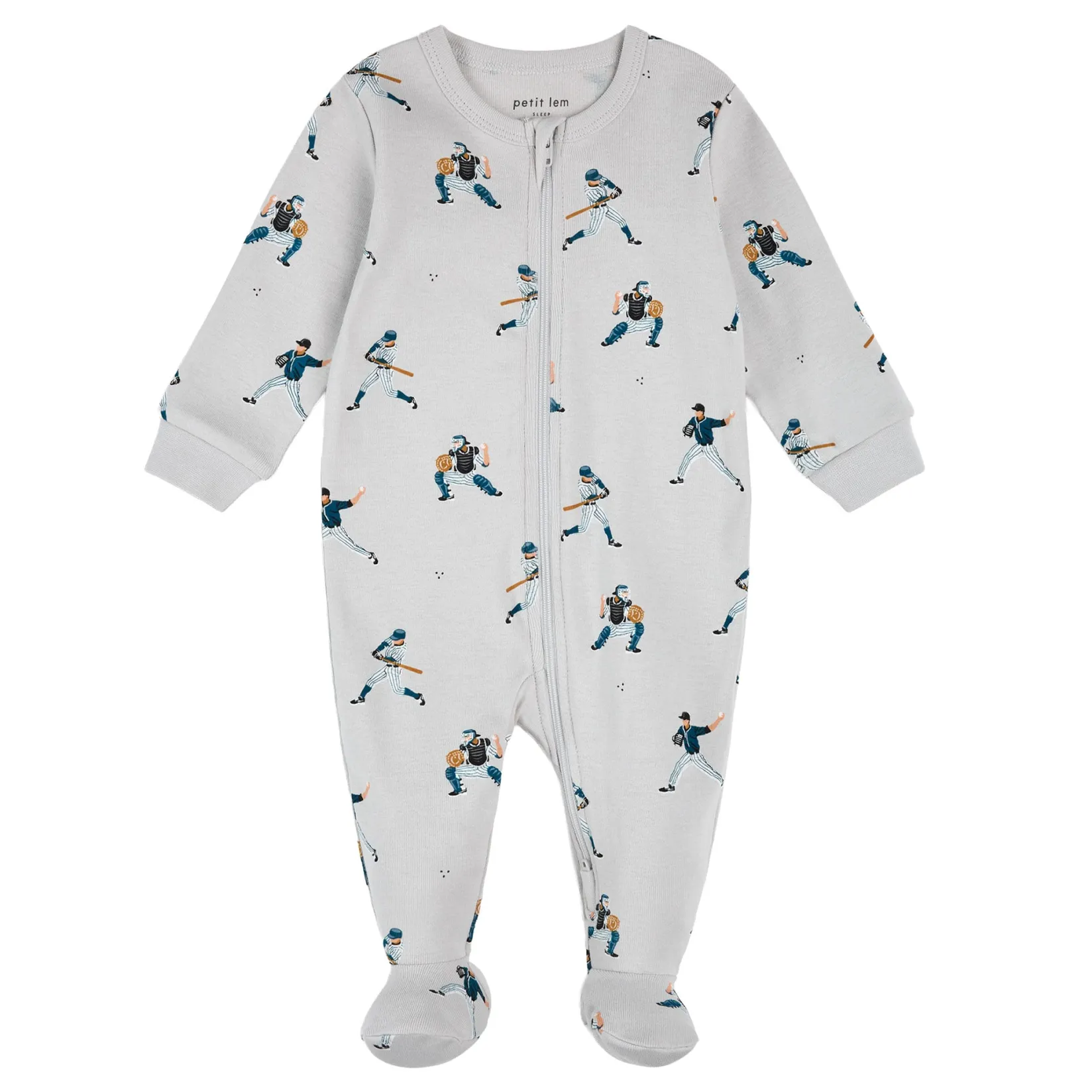 Pajamas|Pyjamas>Petit Lem Baseball Pajamas 0-24m Grey