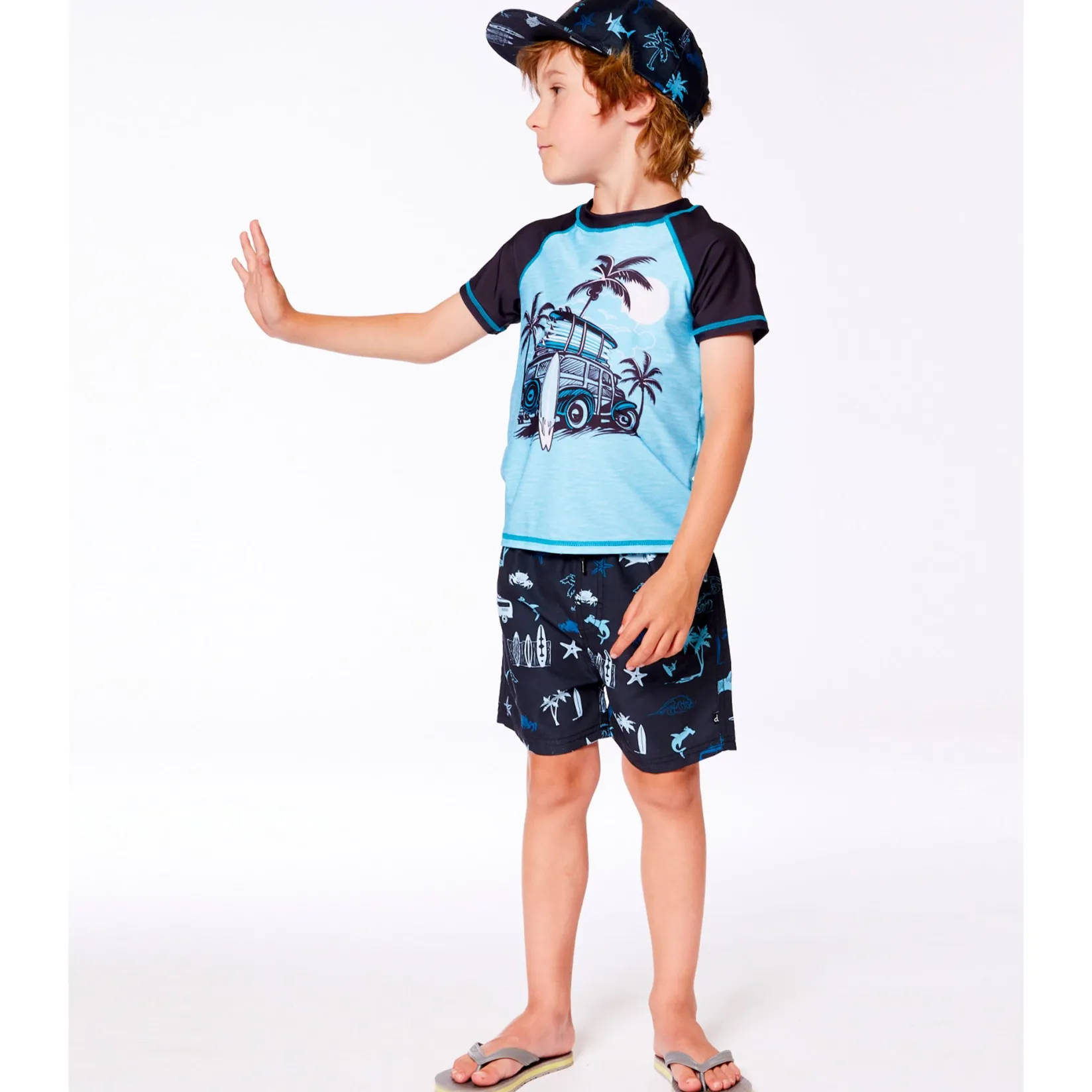 Swimsuits>Deux par Deux Beach Rashguard 2-6y Black