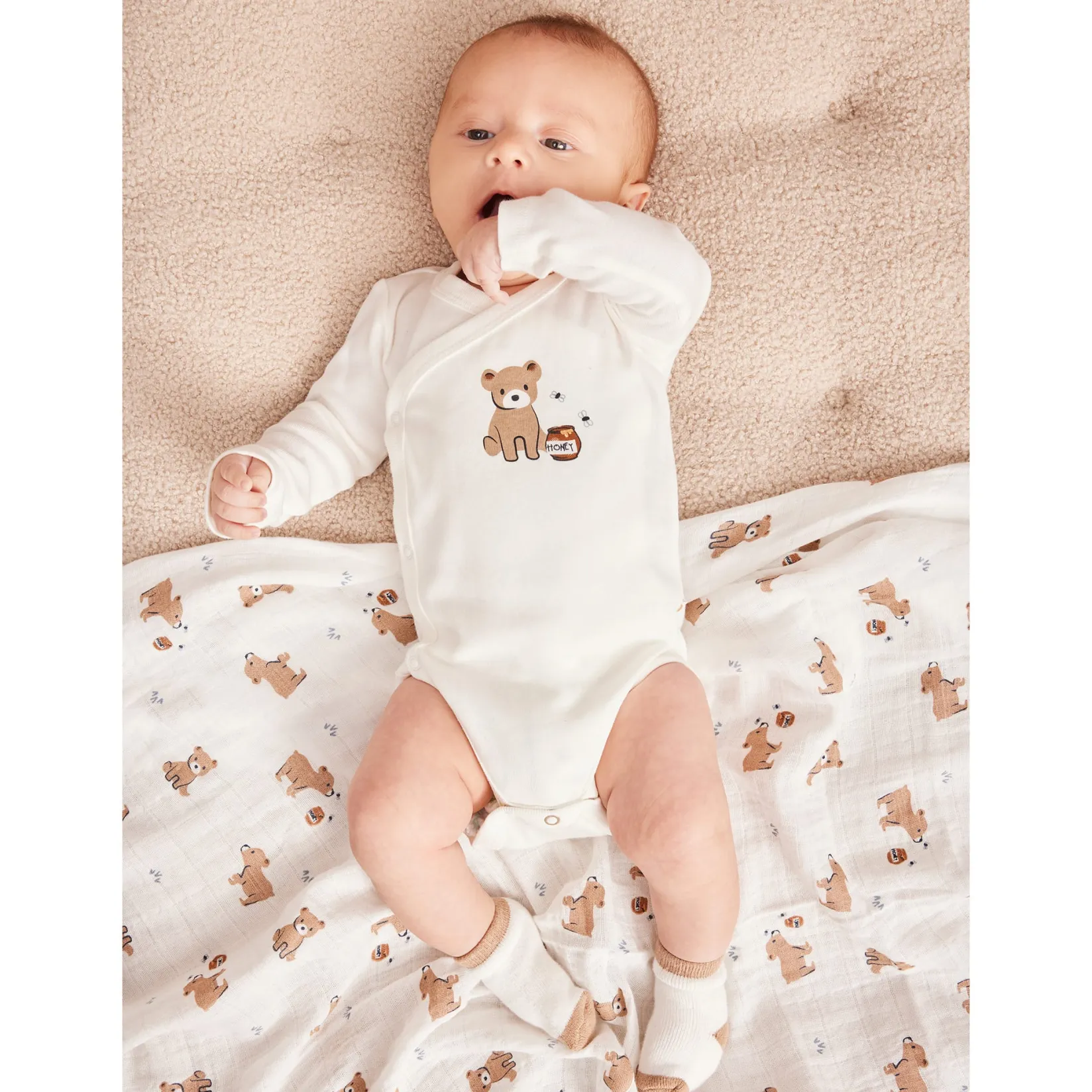 Online Bear 2pc Muslin Set Kids Blankets|Blankets