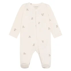Preemie Clothing|Pajamas>Fixoni Bear Print Nightsuit P-24m Ivory