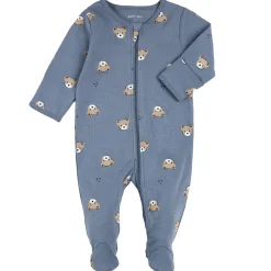 Pajamas|Pyjamas>Petit Lem Bears printed Pajamas 0-12m Blue