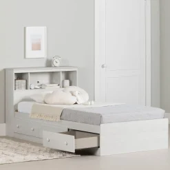 Twin, Full & Queen Beds>South Shore Bed and headboard set - Summer Breeze White Pine