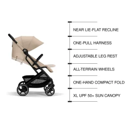 Strollers|Strollers & Trailers>Cybex Beezy 2 Compact City Stroller - Almond Beige